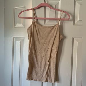 Mossimo Supply Co nude/beige cami built in bra adjustable straps A006